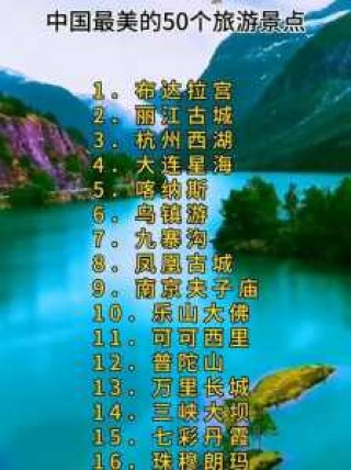 中国景点排名一览表，中国100个著名景点